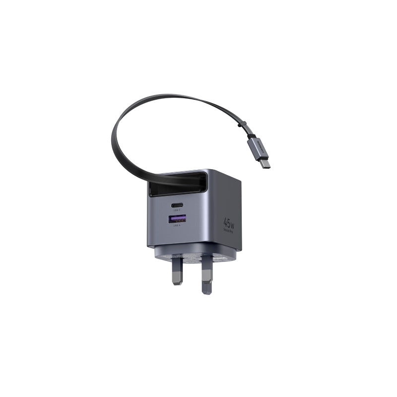 Ugreen 45W GaN Fast Charger with Retractable Cable (X614)