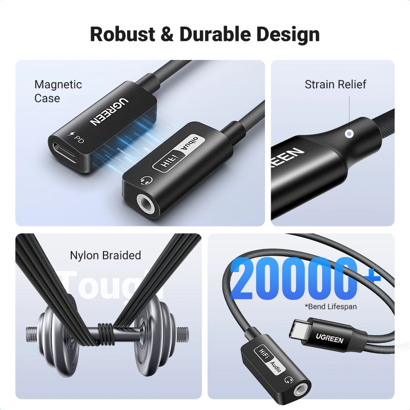 Ugreen Type-C to 3.5mm Audio Adapter with PD Charging (CM721)