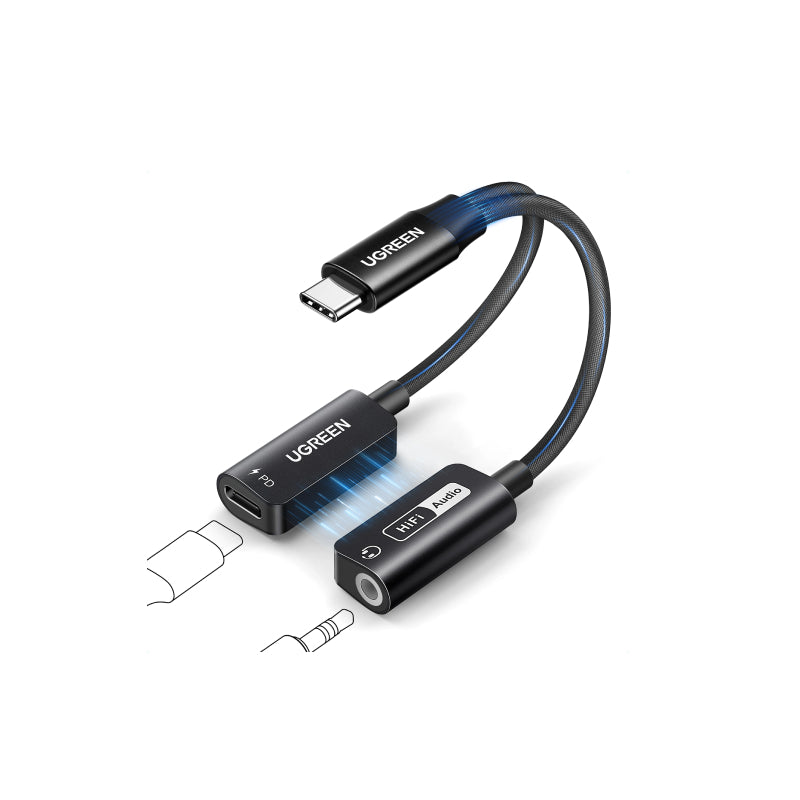 Ugreen Type-C to 3.5mm Audio Adapter with PD Charging (CM721)