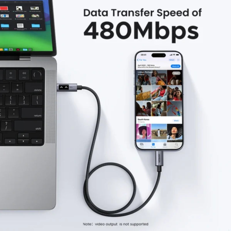 Ugreen Uno USB-C to USB-C PD Fast Charging Cable 3m (L509)