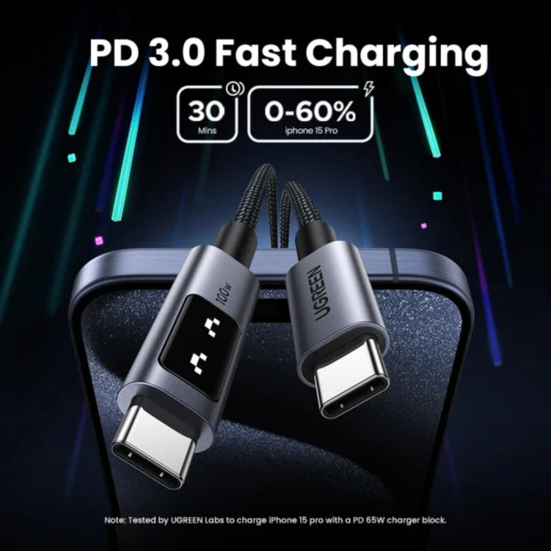 Ugreen Uno USB-C to USB-C PD Fast Charging Cable 3m (L509)