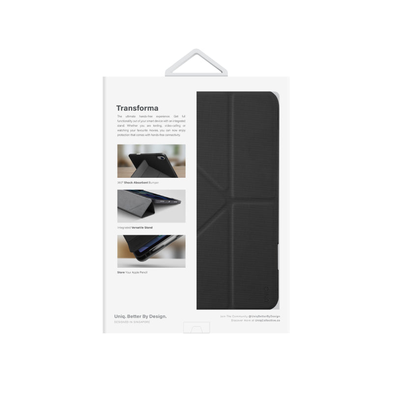 Uniq Transforma iPad Case for iPad 11"(A16)/10th Gen (Ebony Black)