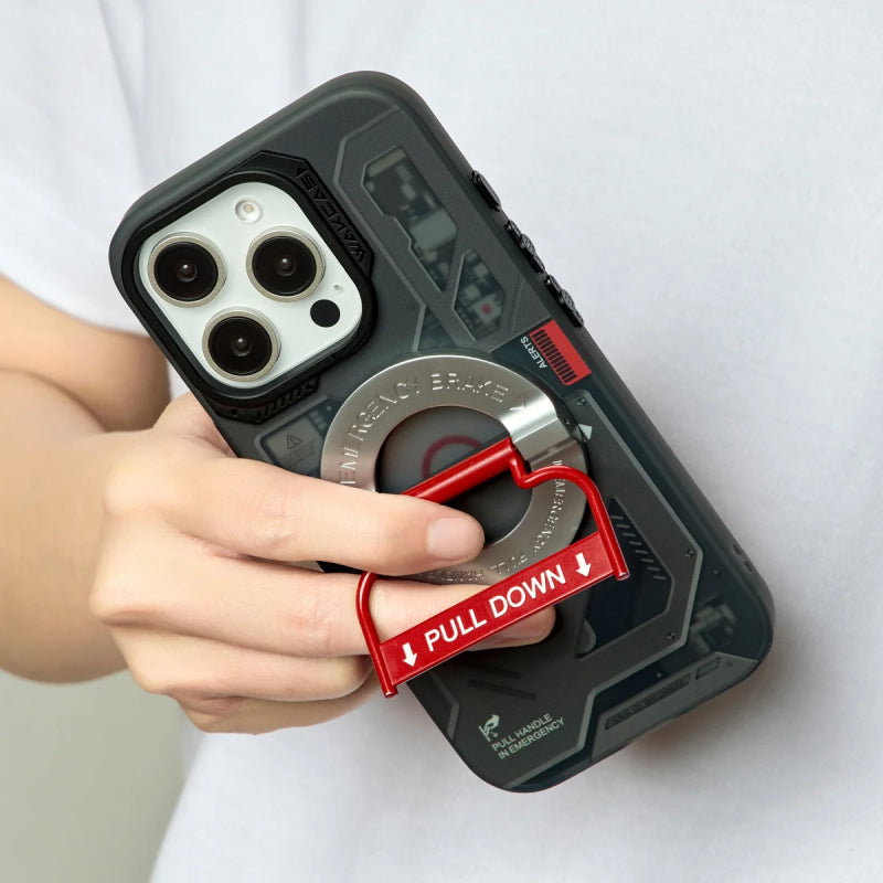 Wakcas Black Emergency Panel MagSafe Case for iPhone 18 Series