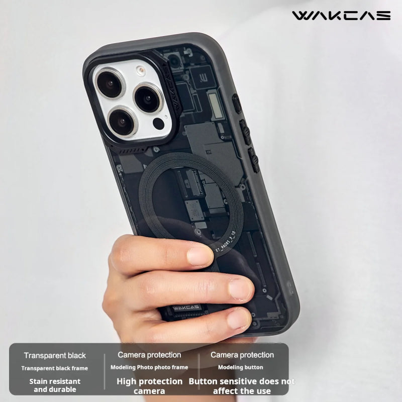 Wakcas Frosted Circuit Design MagSafe Case for iPhone 18 Series