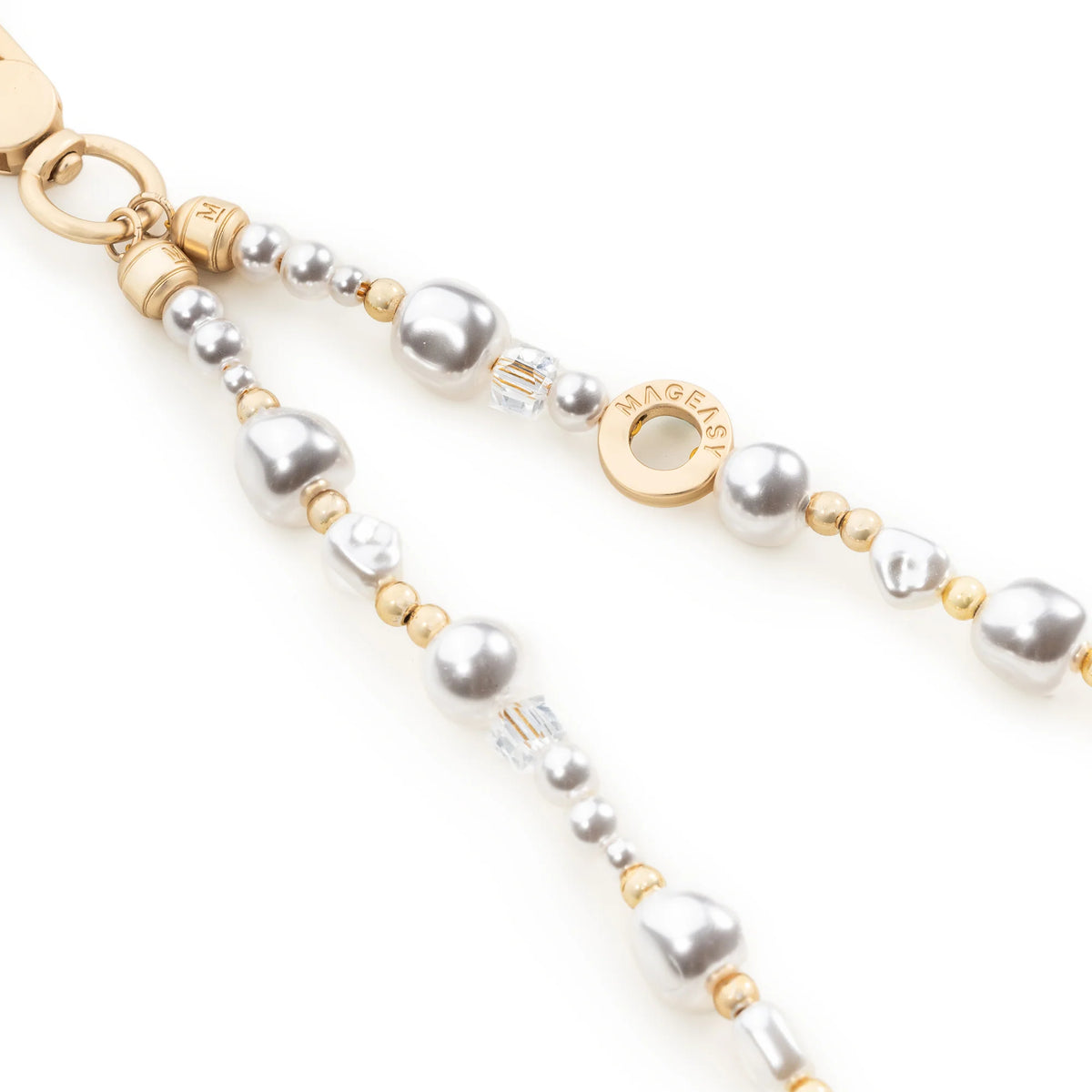 MagEasy Pearl Wrist Strap + Strap Card (White Pearl (with Strap Card)
