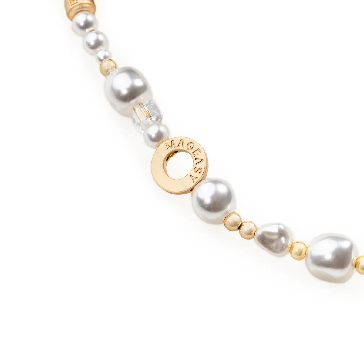 MagEasy Pearl Wrist Strap + Strap Card (White Pearl (with Strap Card)