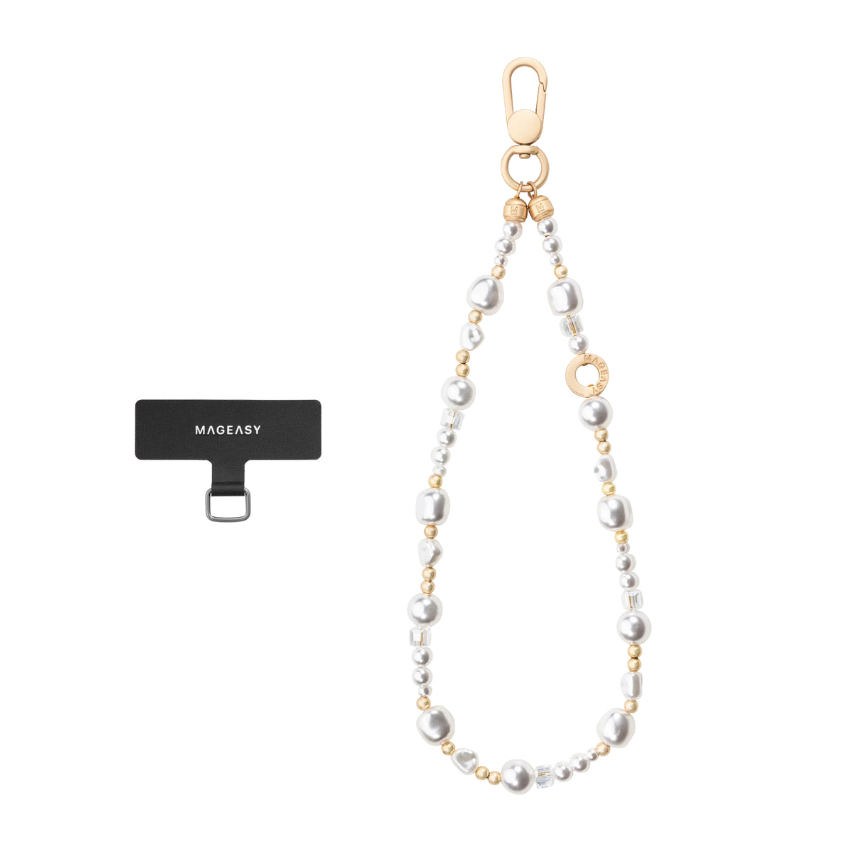MagEasy Pearl Wrist Strap + Strap Card (White Pearl (with Strap Card)