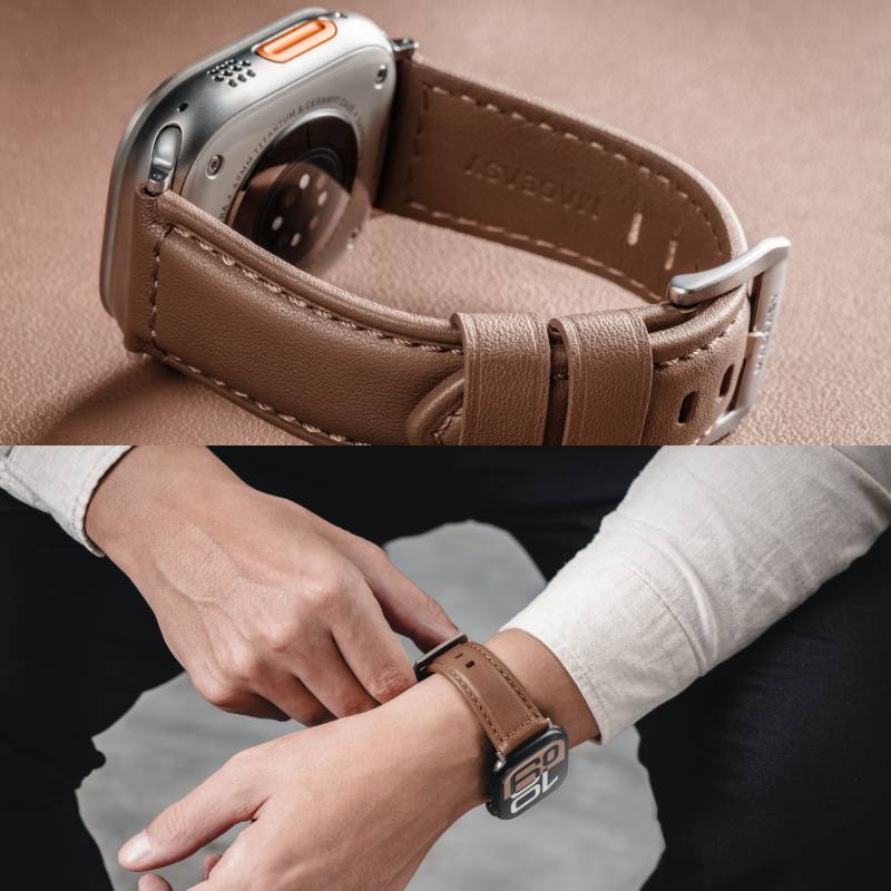 MagEasy Nappa Calfskin Leather Apple Watch Band (44/45/46/49mm) - XtraSure | Apple Authorized Reseller in Myanmar