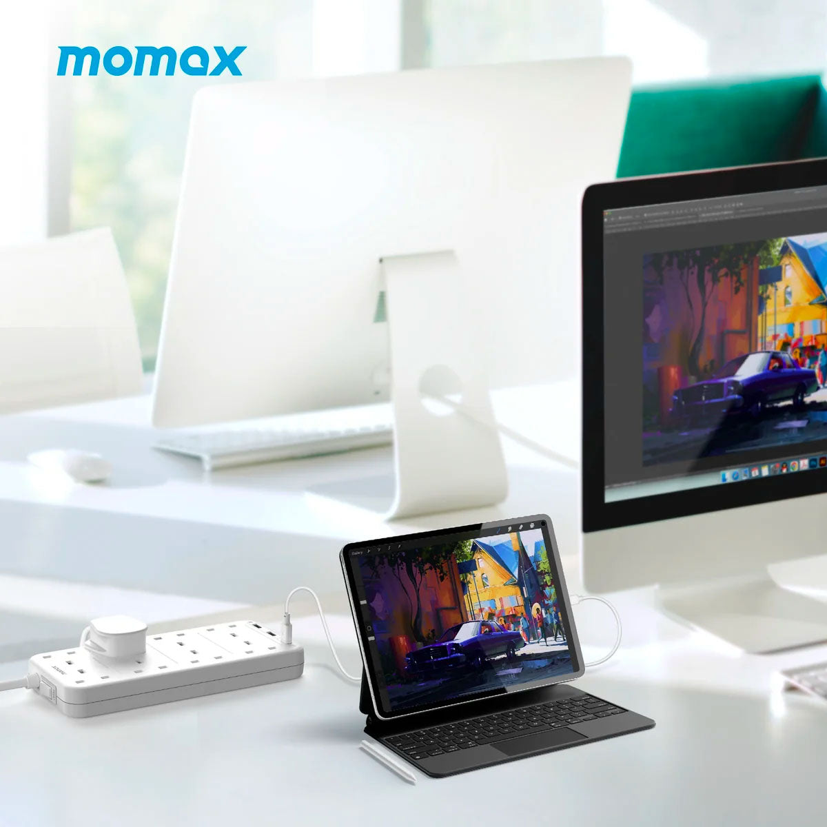 Momax ONEPLUG 8-Outlet Power Strip with USB (US5UK) - XtraSure | Apple Authorized Reseller in Myanmar