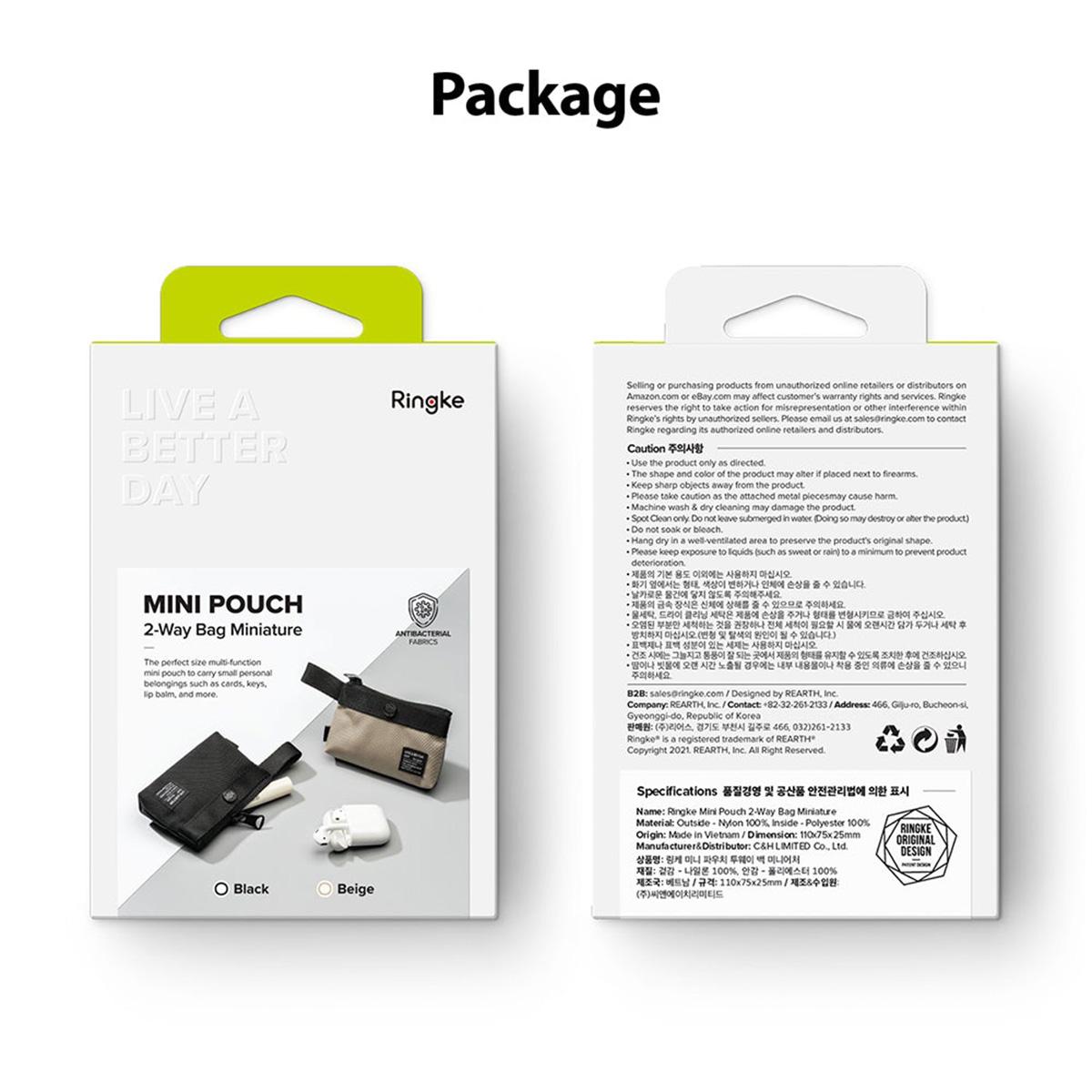 Ringke Mini Pouch - 11 x 7.5 x 2.5 cm ( Two Way Bag Miniature)
