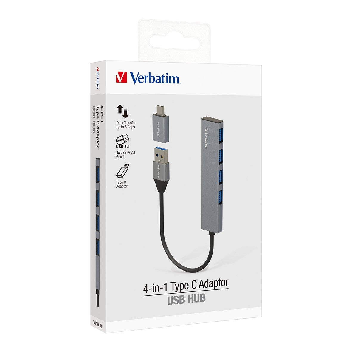 Verbatim (4-in-1) Type C Adaptor USB 3.1 Hub