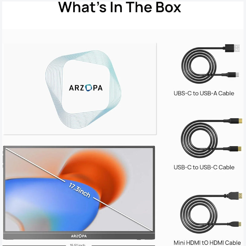 ARZOPA A1M 17.3 inch Portable Monitor