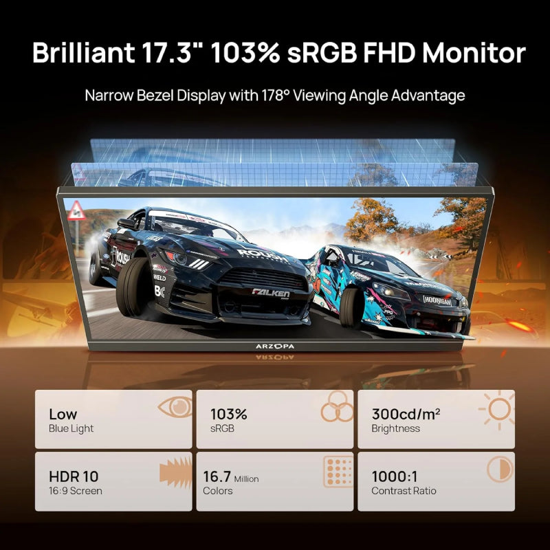 ARZOPA A1M 17.3 inch Portable Monitor