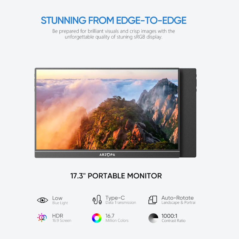 ARZOPA A1M 17.3 inch Portable Monitor