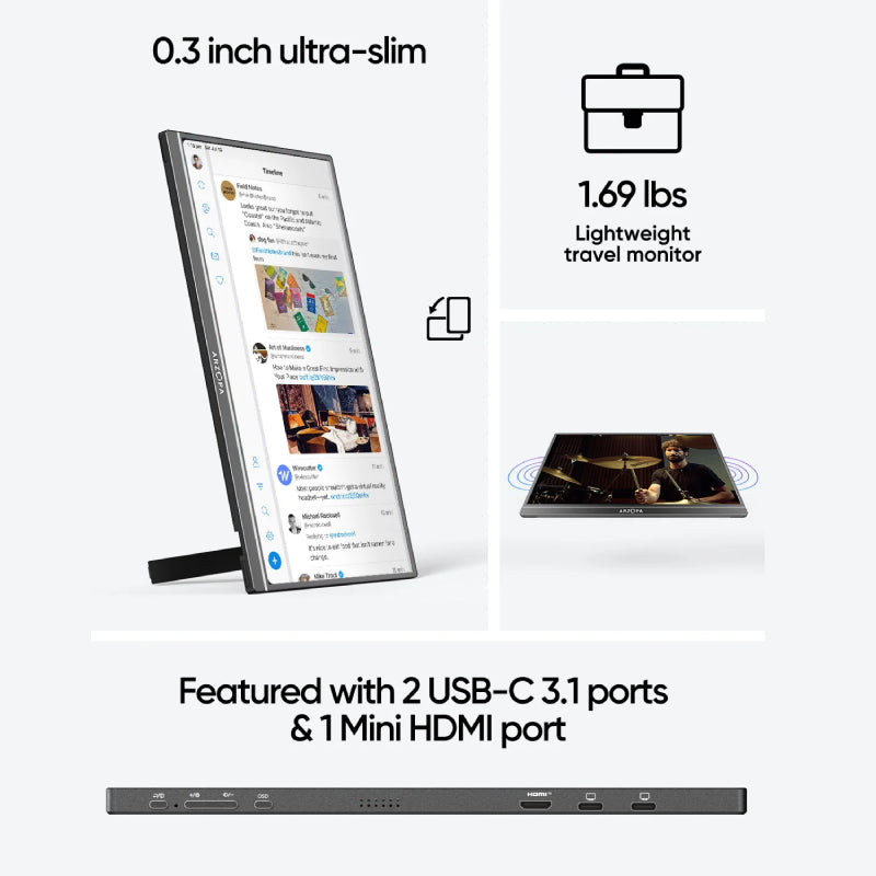 ARZOPA A1M 17.3 inch Portable Monitor