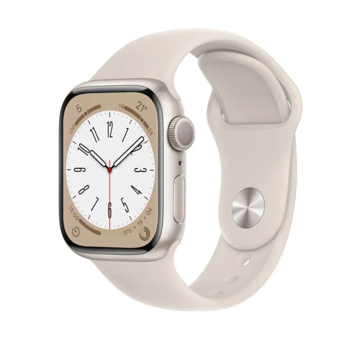 Apple Watch Series 8 GPS, 45 mm Starlight Aluminium Case with Starlight Sport Band – MNP23