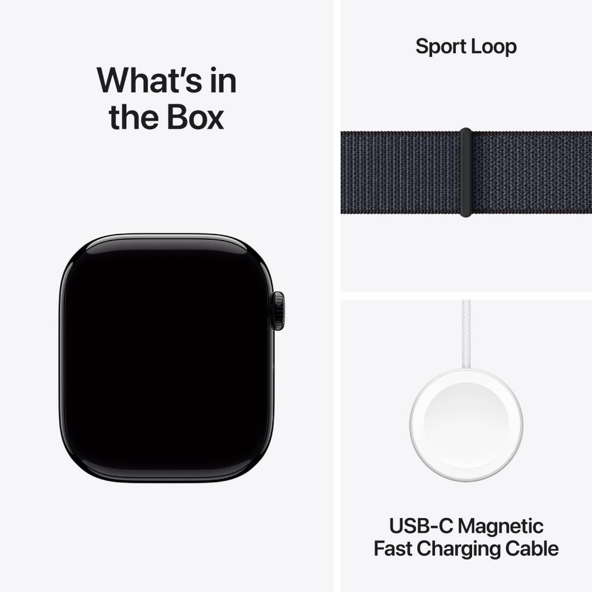 Apple Watch Series 10 GPS, 46 mm Jet Black Aluminium Case with Ink Sport Loop – MWWR3