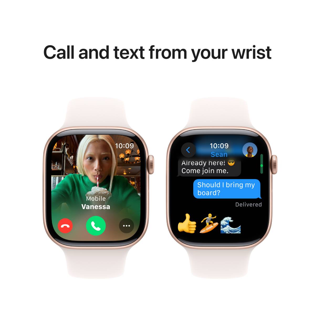 Apple Watch Series 10 GPS, 42 mm Rose Gold Aluminium Case with Light B