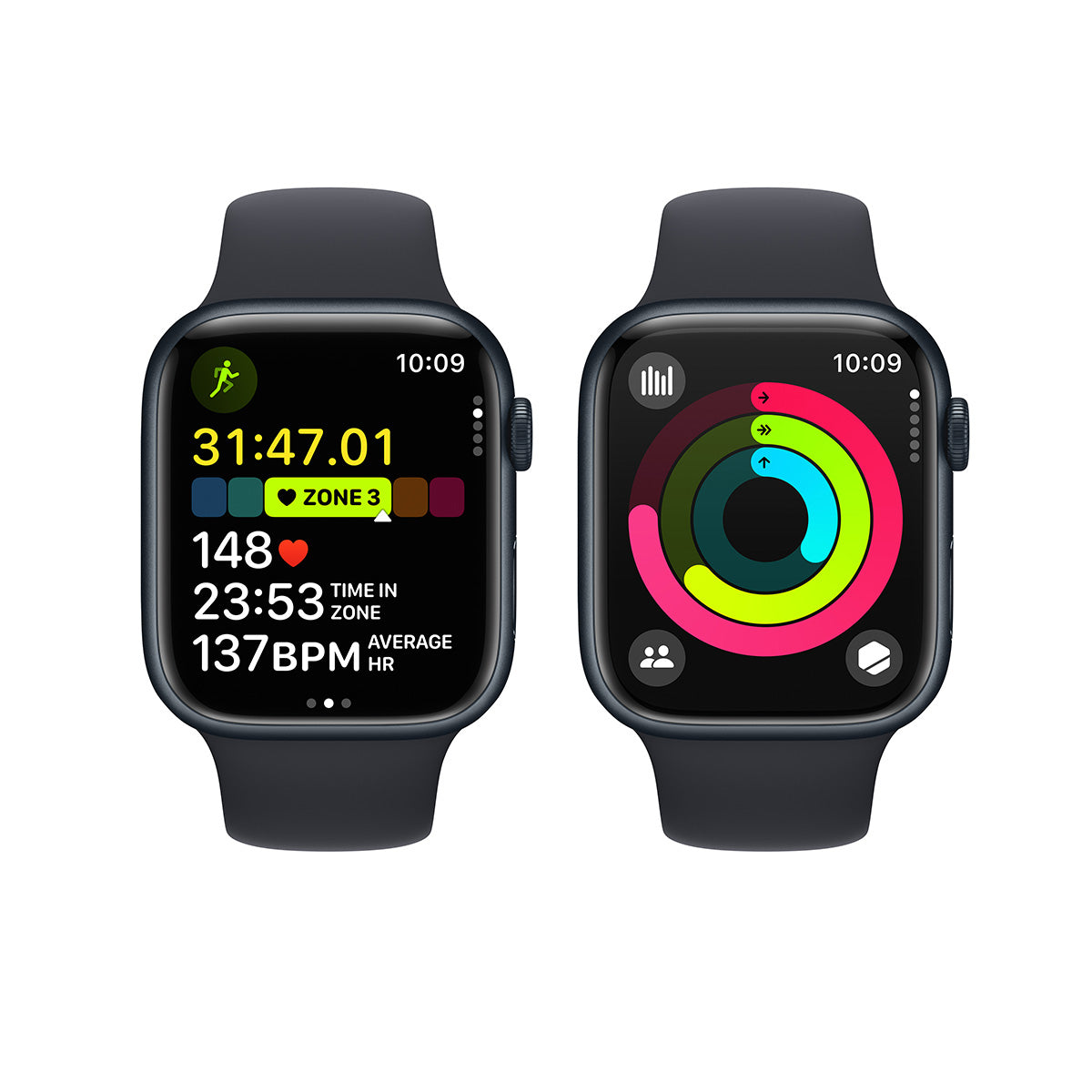 Apple Watch Series 9 GPS, 45 mm Midnight Aluminium Case with Midnight