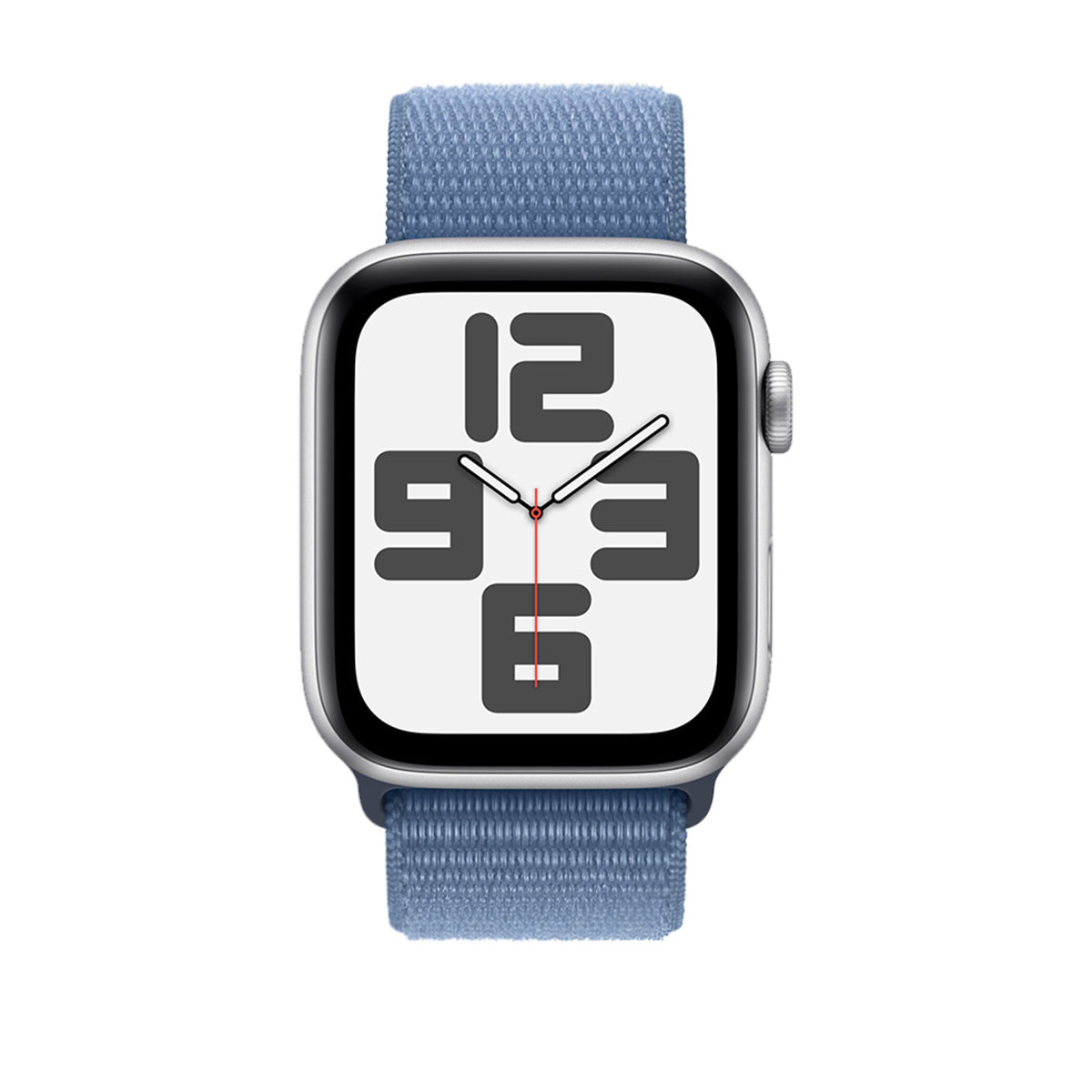 Apple Watch Series SE 2nd Gen GPS, 44mm Silver Aluminium Winter Blue Sport Loop – MREF3 (New)