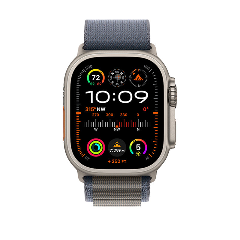 Apple Watch Ultra 2 GPS + Cellular, 49mm Titanium Case with Blue Alpine Loop – MREQ3 (L)