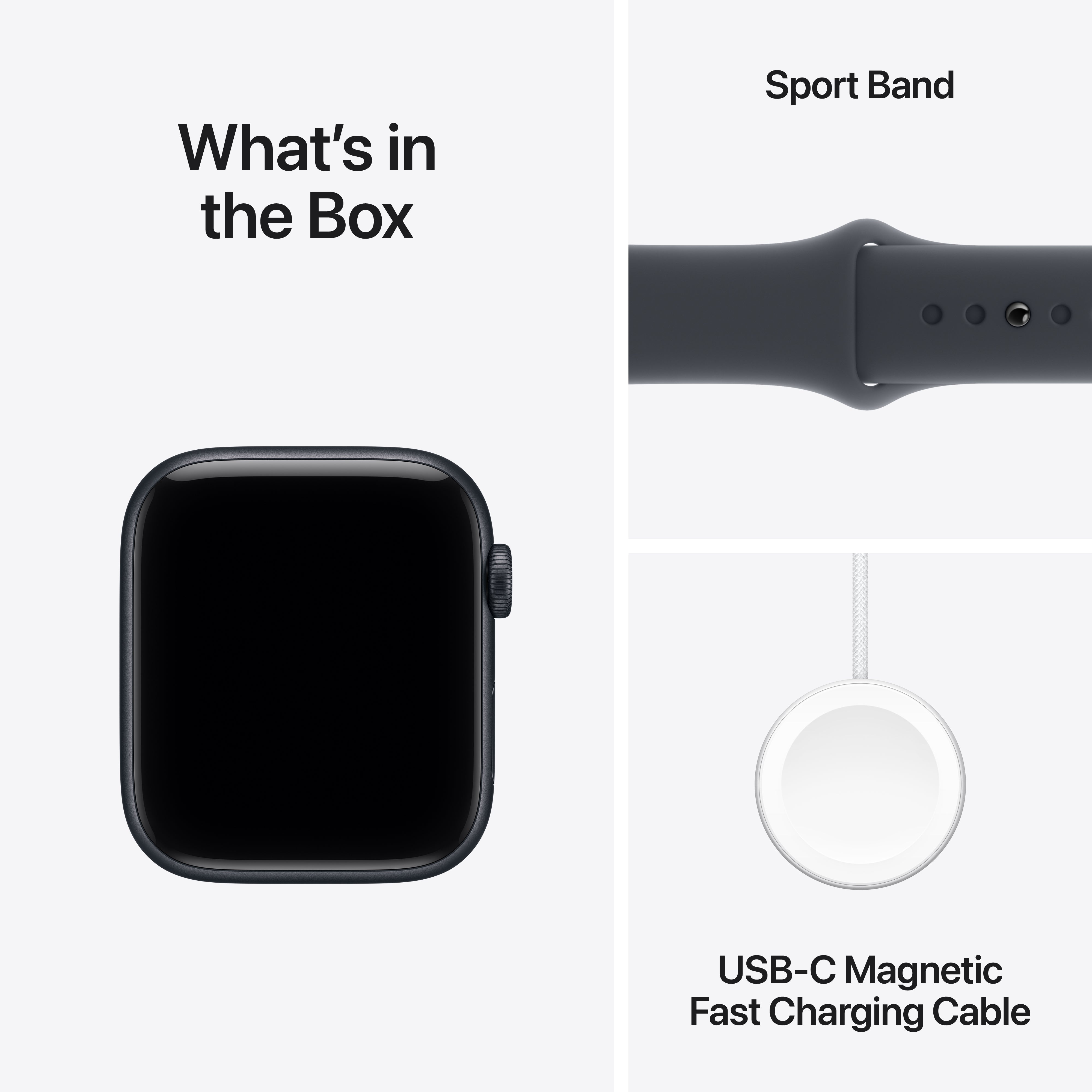 Apple Watch SE 3 GPS, 44mm Midnight Aluminium Case with Midnight Sport Band – MEHQ4 (M/L)
