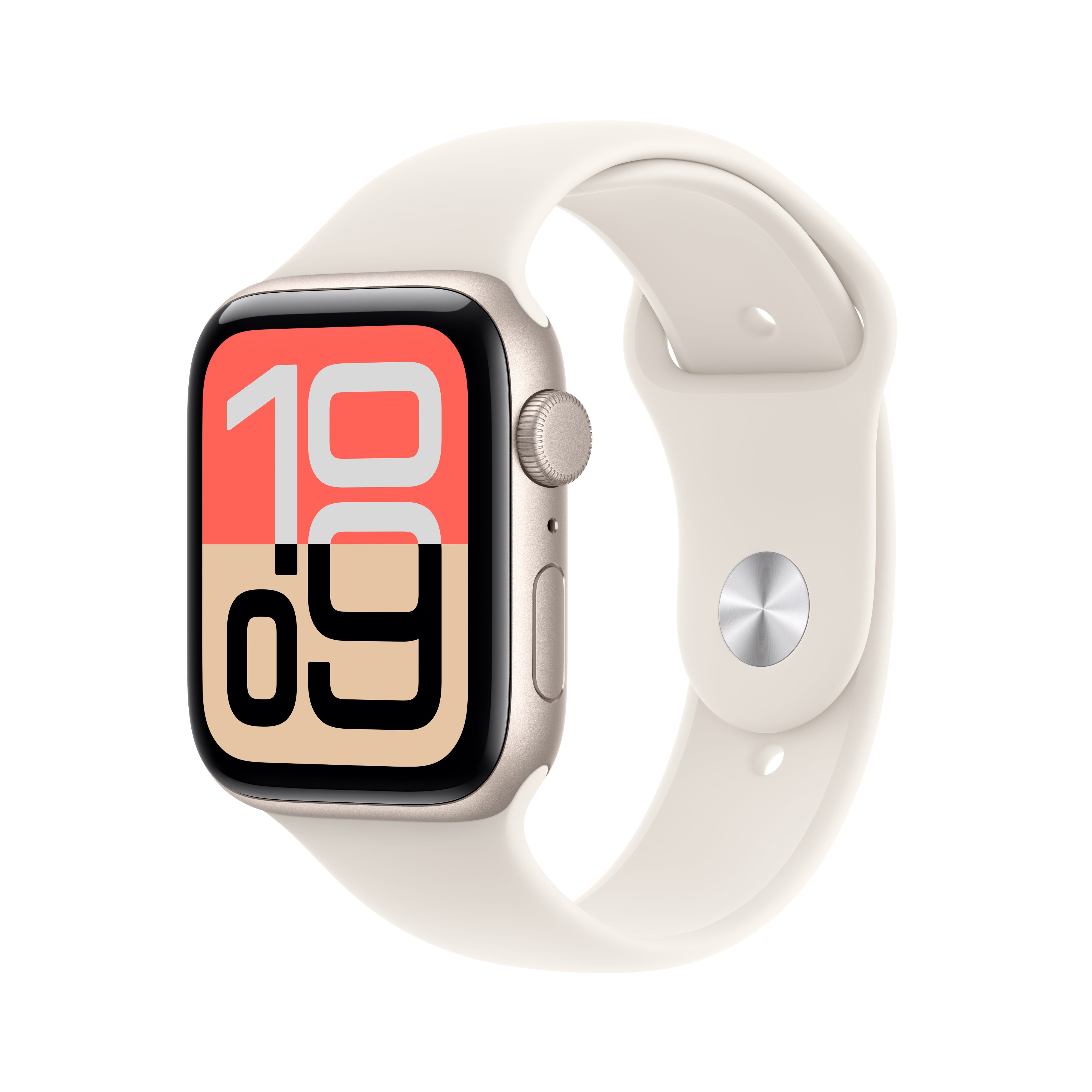 Apple Watch SE 3 GPS, 44mm Starlight Aluminium Case with Starlight Sport Band – MEHJ4 (M/L)