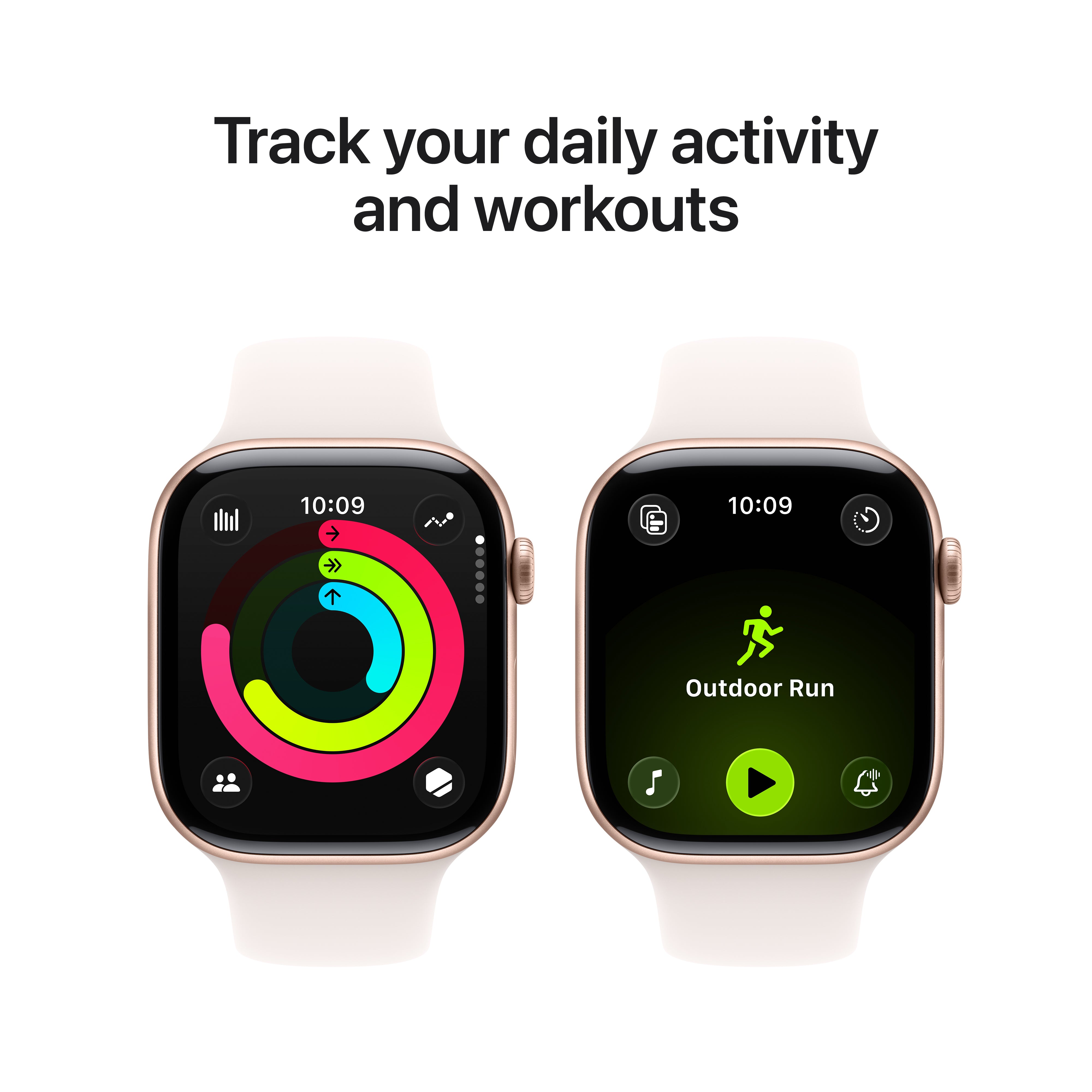 Apple Watch Series 11 GPS, 42 mm Rose Gold Aluminium Case with Light Blush Sport Band – MEU04 (S/M)