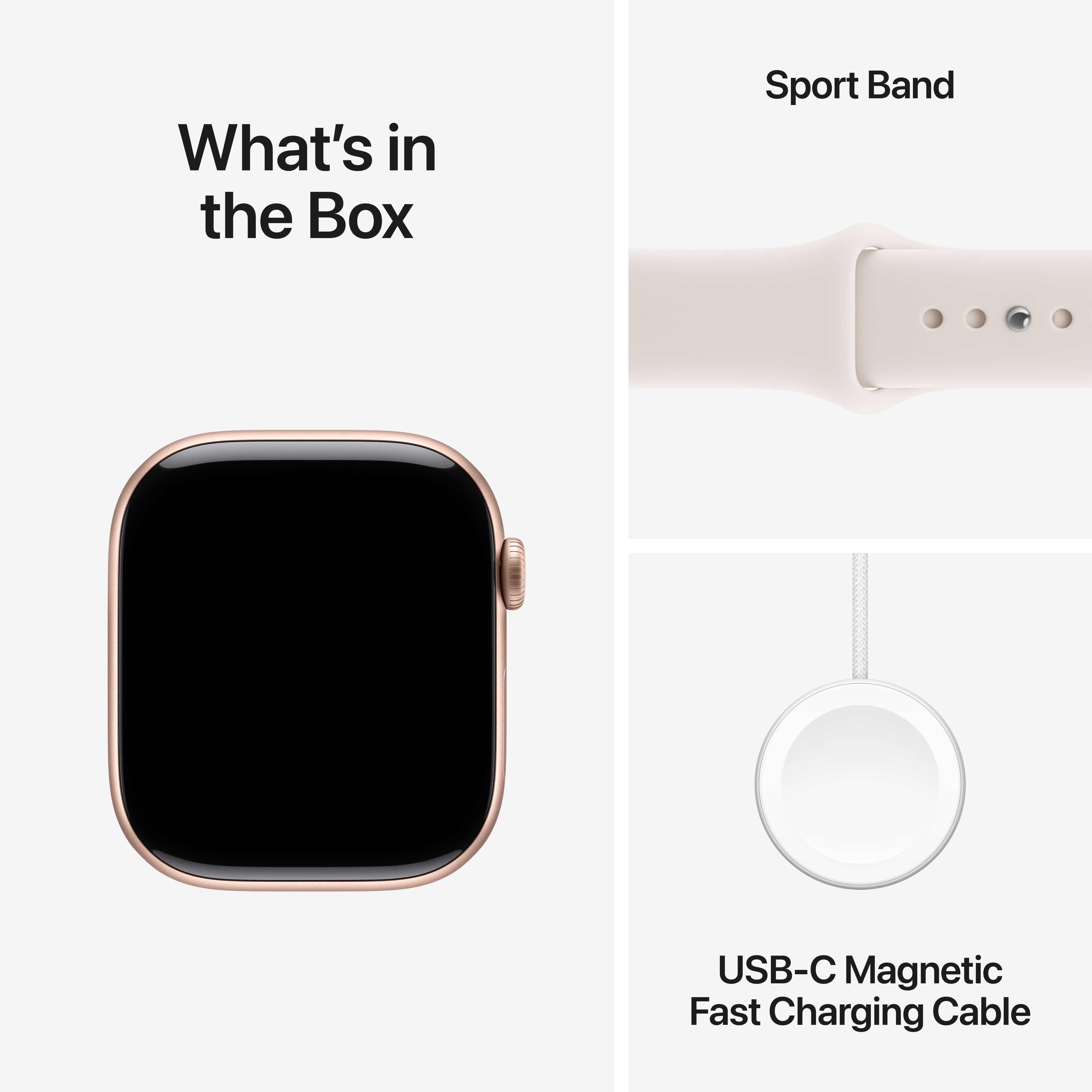 Apple Watch Series 11 GPS, 42 mm Rose Gold Aluminium Case with Light Blush Sport Band – MEU04 (S/M)