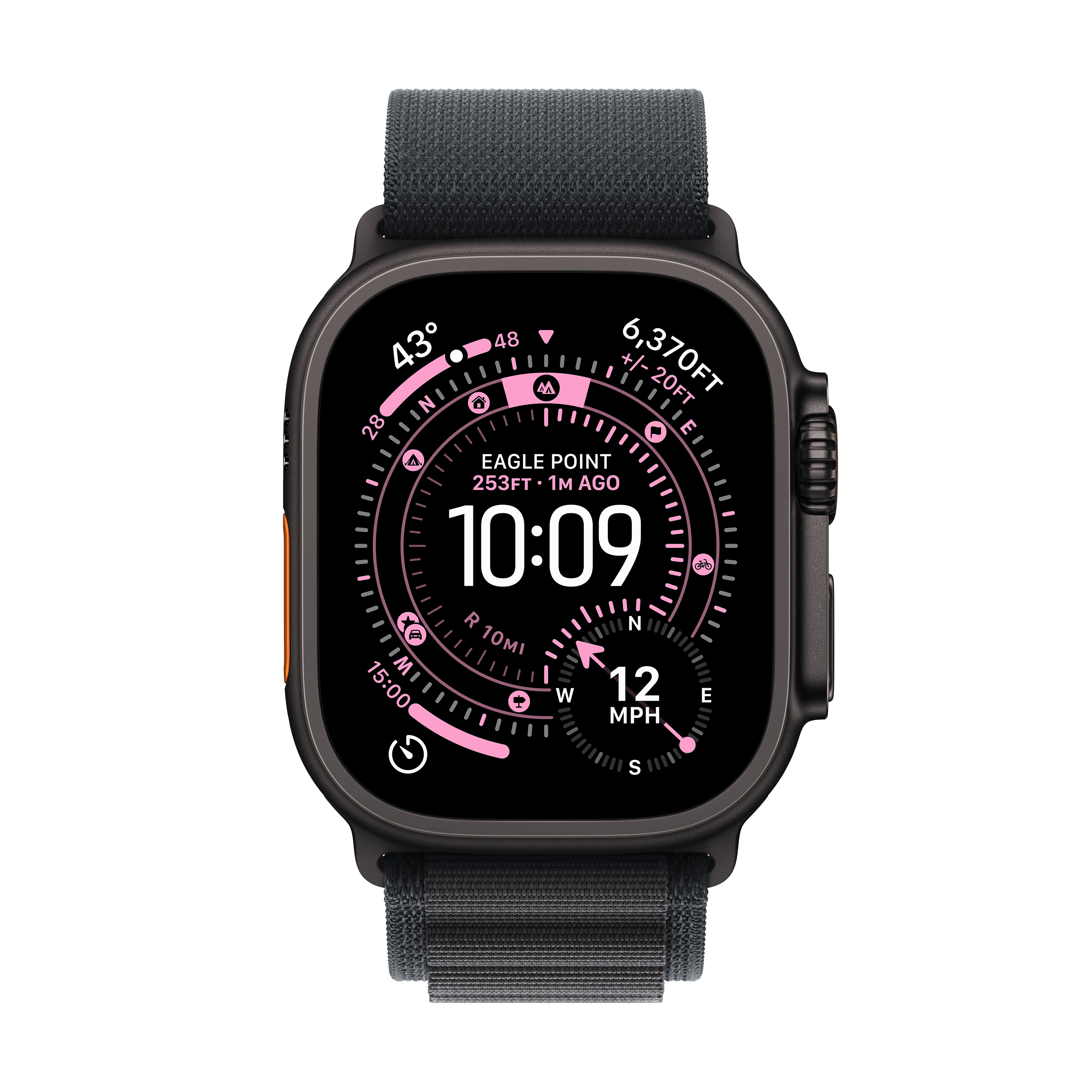 Apple Watch Ultra 3 GPS + Cellular, 49mm Black Titanium Case with Black Alpine Loop – MF0X4 (L)