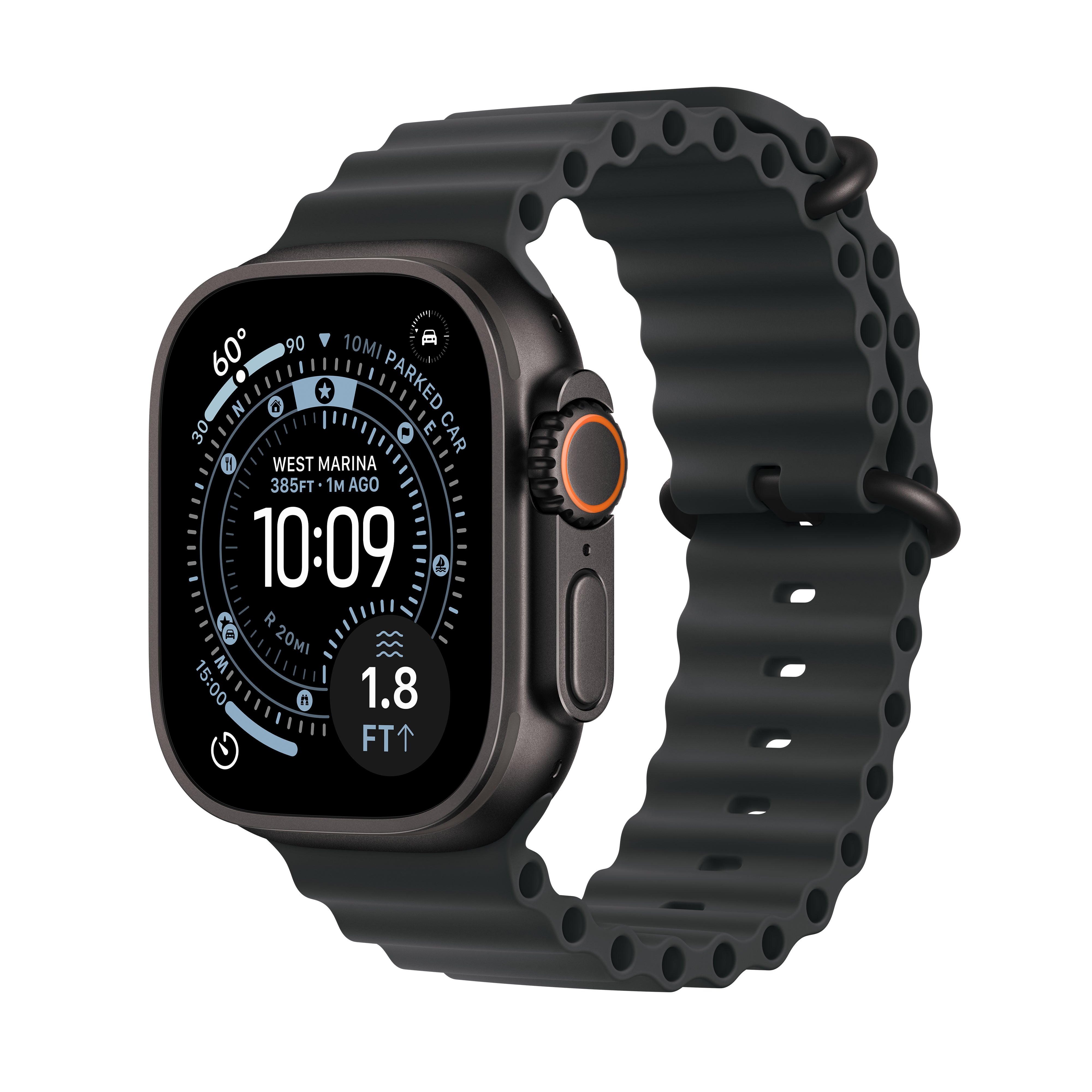 Apple Watch Ultra 3 GPS + Cellular, 49mm Black Titanium Case with Black Ocean Band – MF0J4