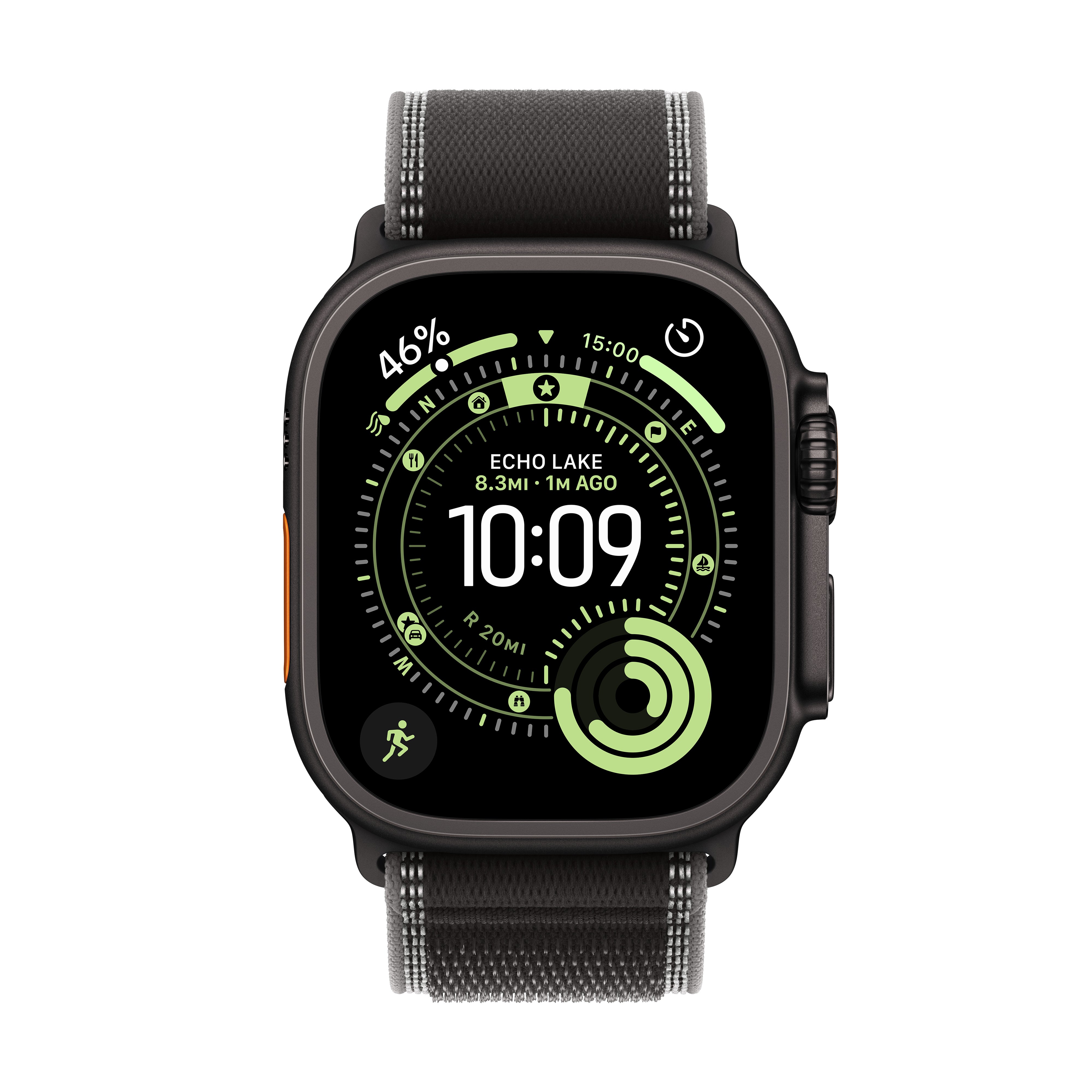 Apple Watch Ultra 3 GPS + Cellular, 49mm Black Titanium Case with Black/Charcoal Trail Loop – MF1H4 (M/L)