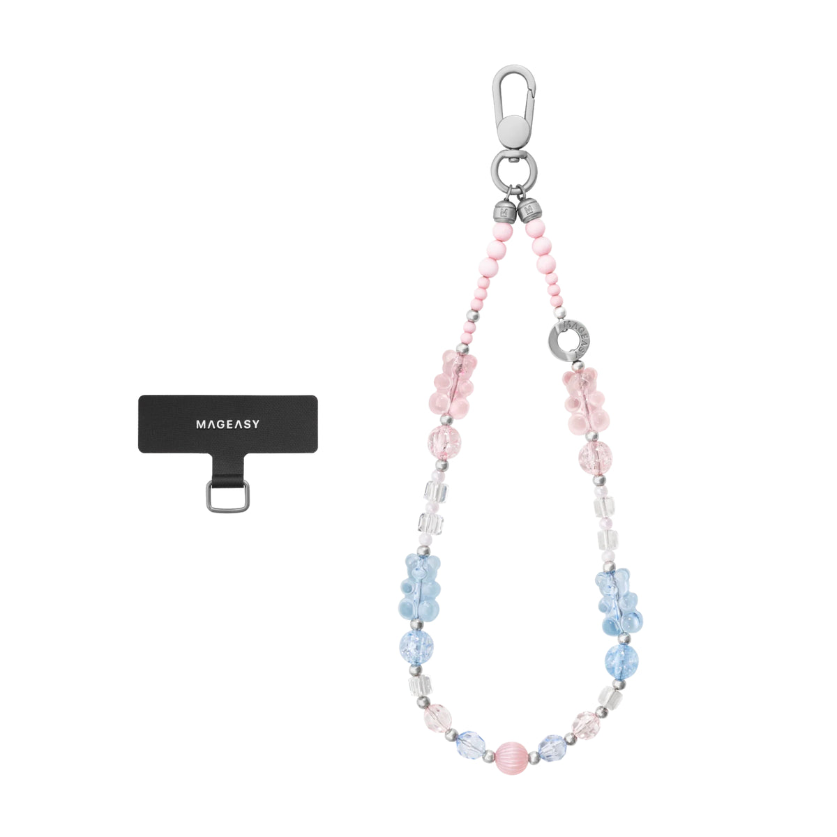 MagEasy Beaded Wrist Strap + Strap Card (Snap Hook (with Strap Card))