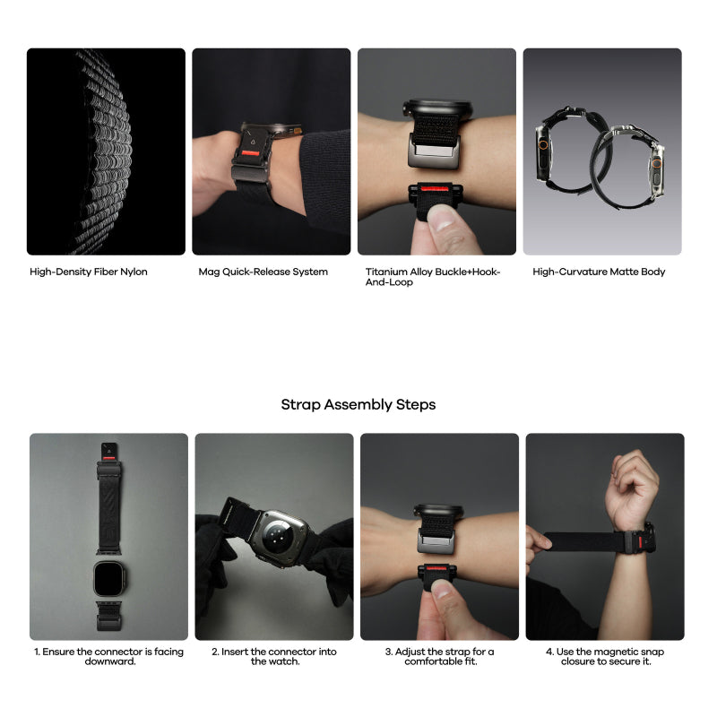 AULUMU C03 Titanium Mag Buckle Quick-Release Band, Black Buckle (42/44/45/46/49mm)