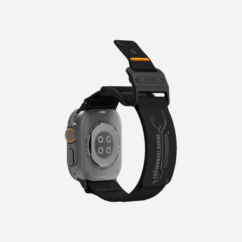 AULUMU A11 band for Apple Watch, Black buckle 3D Woven Herringbone with Letter M (42/44/45/46/49mm)