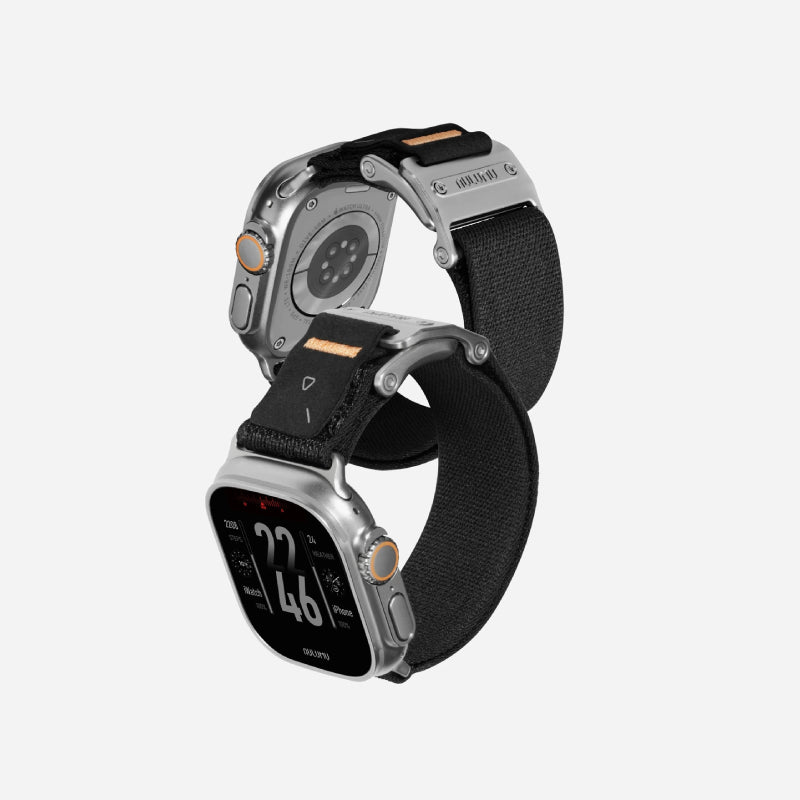 AULUMU A11 band for Apple Watch, Silver buckle 3D Woven Herringbone with Letter M (42/44/45/46/49mm)