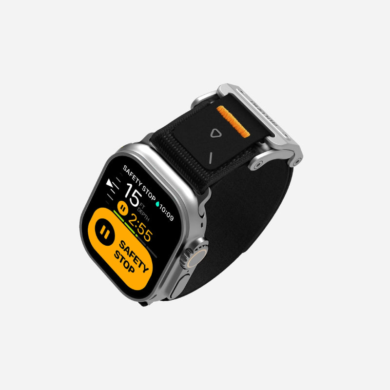 AULUMU A11 band for Apple Watch, Silver buckle 3D Woven Herringbone with Letter M (42/44/45/46/49mm)