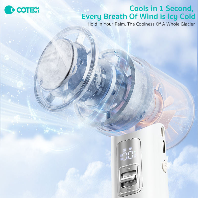 COTECi Long-Lasting Neck-Wearable 0° Handheld Fan
