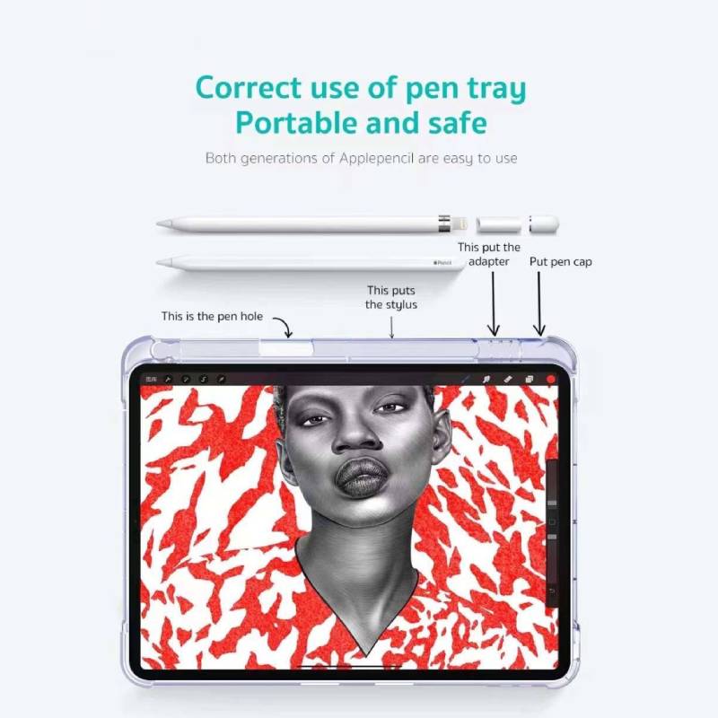 COTECi Three-fold pen slot side sticker protective case for iPad 10.2" 7/8/9