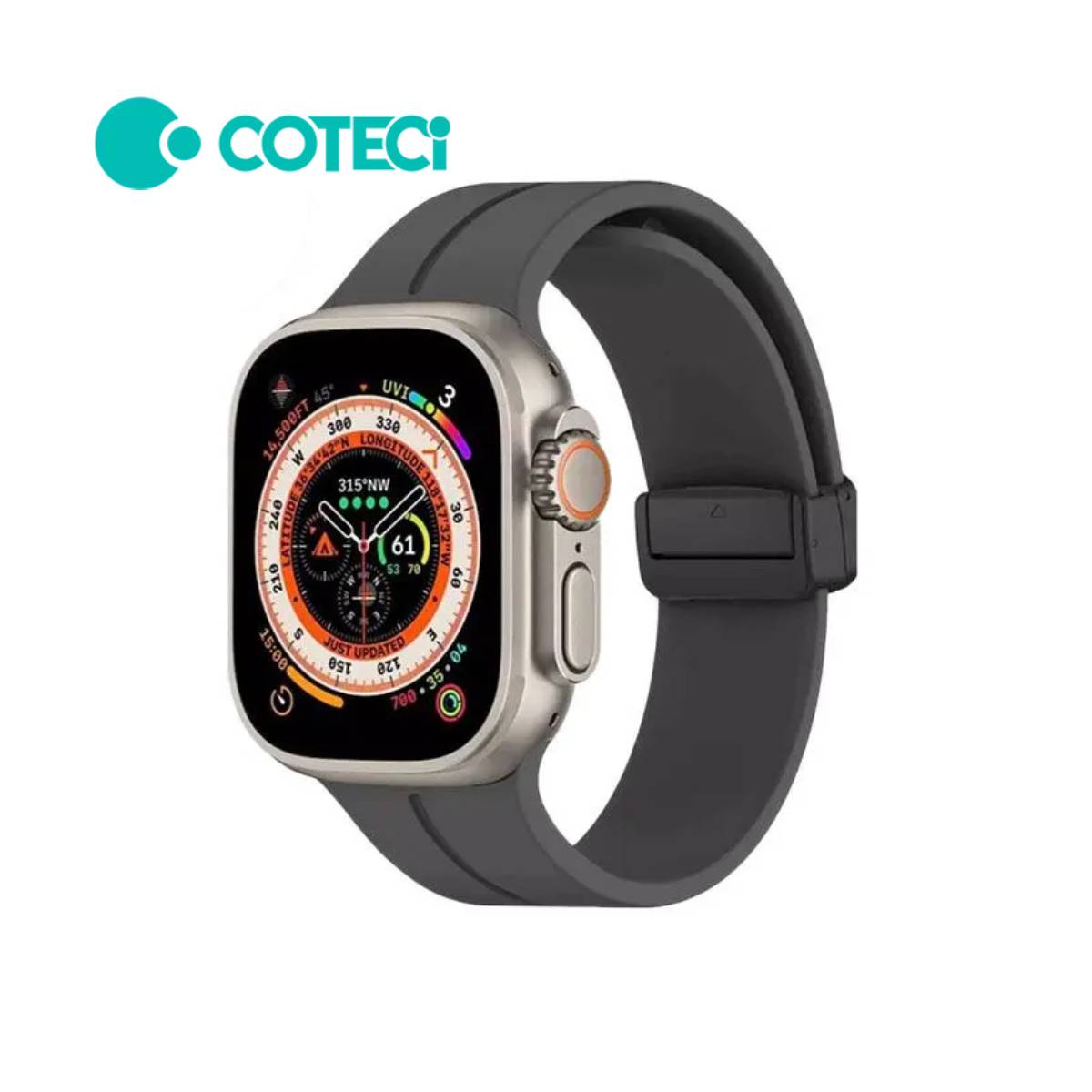 COTECi W108 iWatch Magnetic Silicone Strap for Apple Watch (42mm/44mm/45mm/49mm)