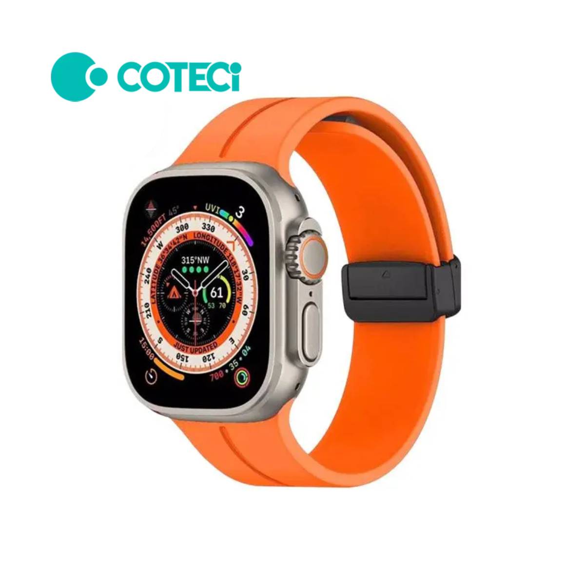 COTECi W108 iWatch Magnetic Silicone Strap for Apple Watch (42mm/44mm/45mm/49mm)