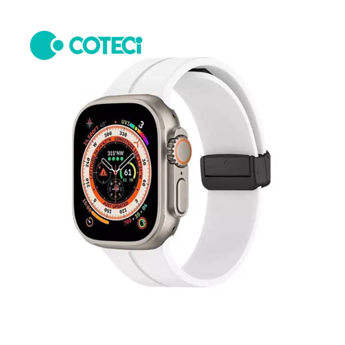 COTECi W108 iWatch Magnetic Silicone Strap for Apple Watch (42mm/44mm/45mm/49mm)