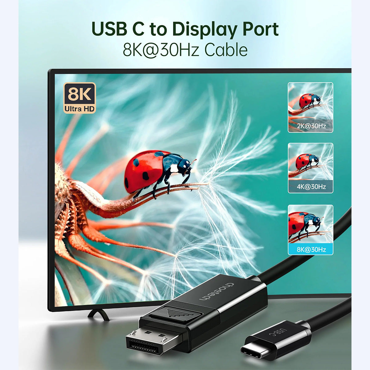 Choetech 8K@30Hz USB-C to DP Cable XCP-1803 (Black)