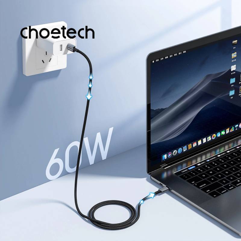 Choetech USB-C to USB-C PD60W Cable black 1.2M (XCC-1014)