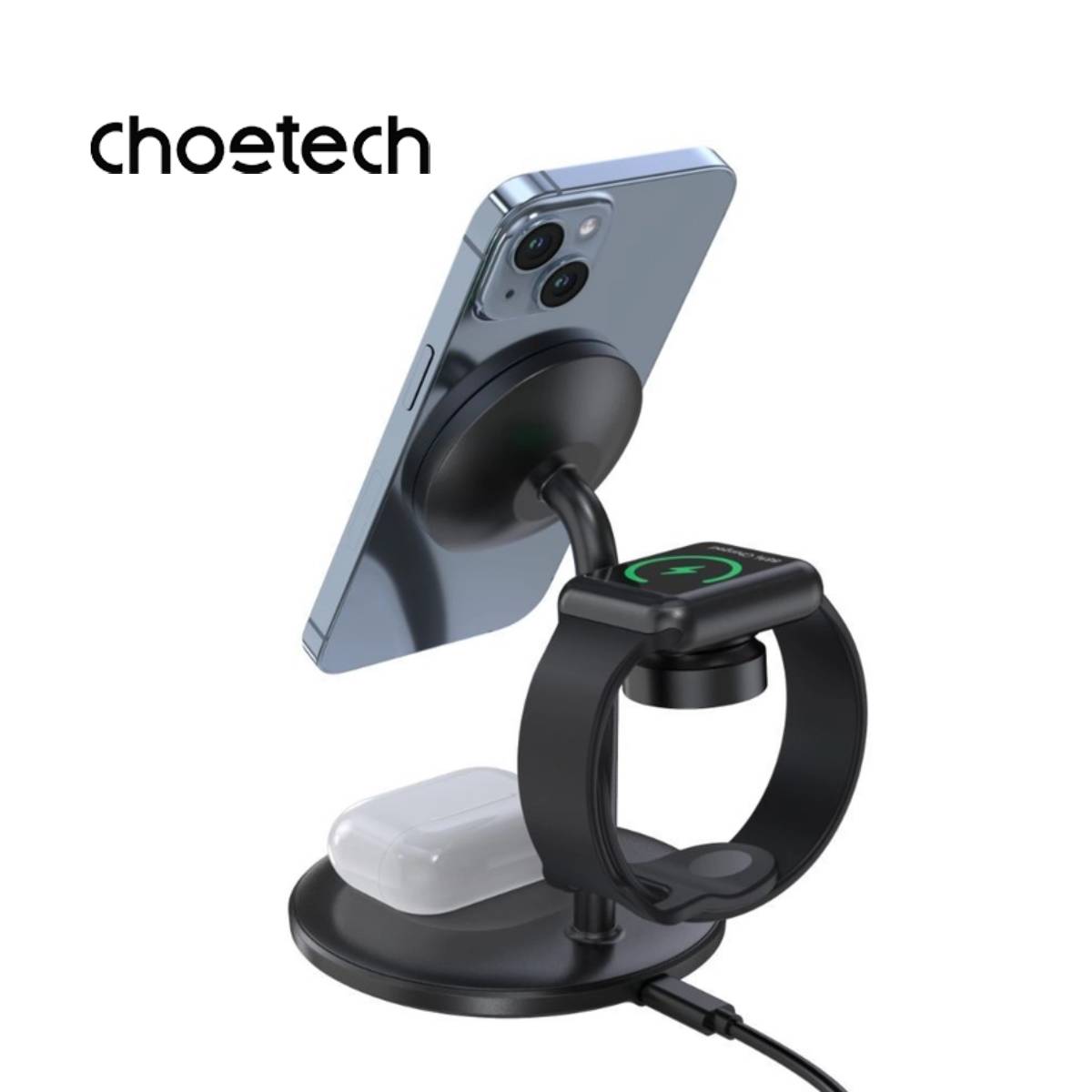 Choetech Qi2 3-in-1 15W Wireless Charger with MagSafe (T585-F Plus)