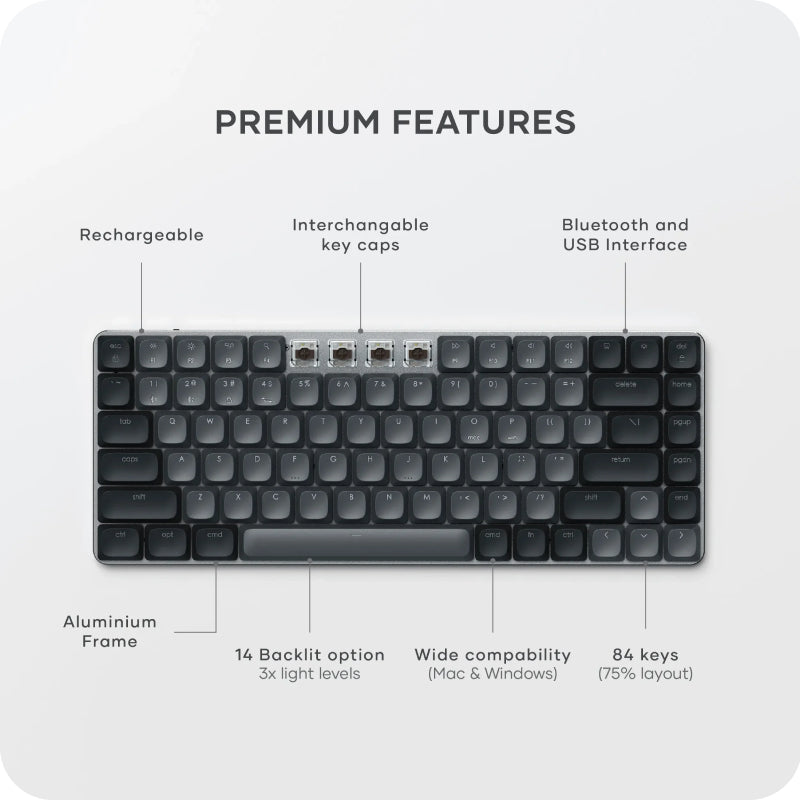 Satechi SM1 Slim Mechanical Backlit Bluetooth Keyboard (US English)