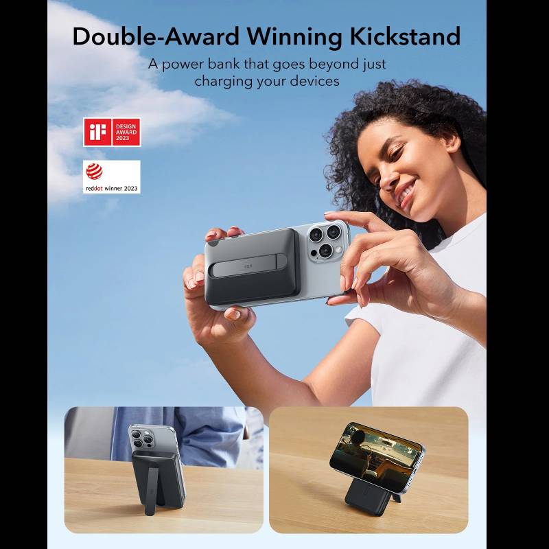ESR Qi2 MagSlim Kickstand Power Bank