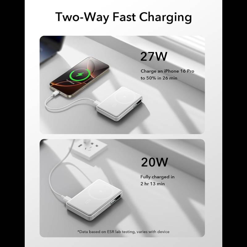 ESR Qi2 MagSlim Kickstand Power Bank