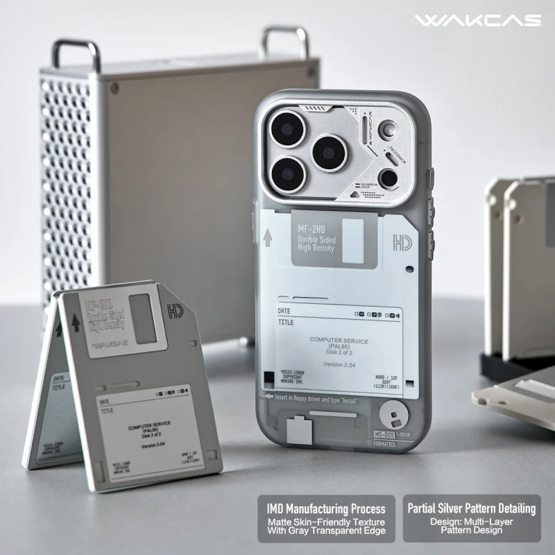 Wakcas Retro Geek Floppy Disk MagSafe Case for iPhone 18 Series