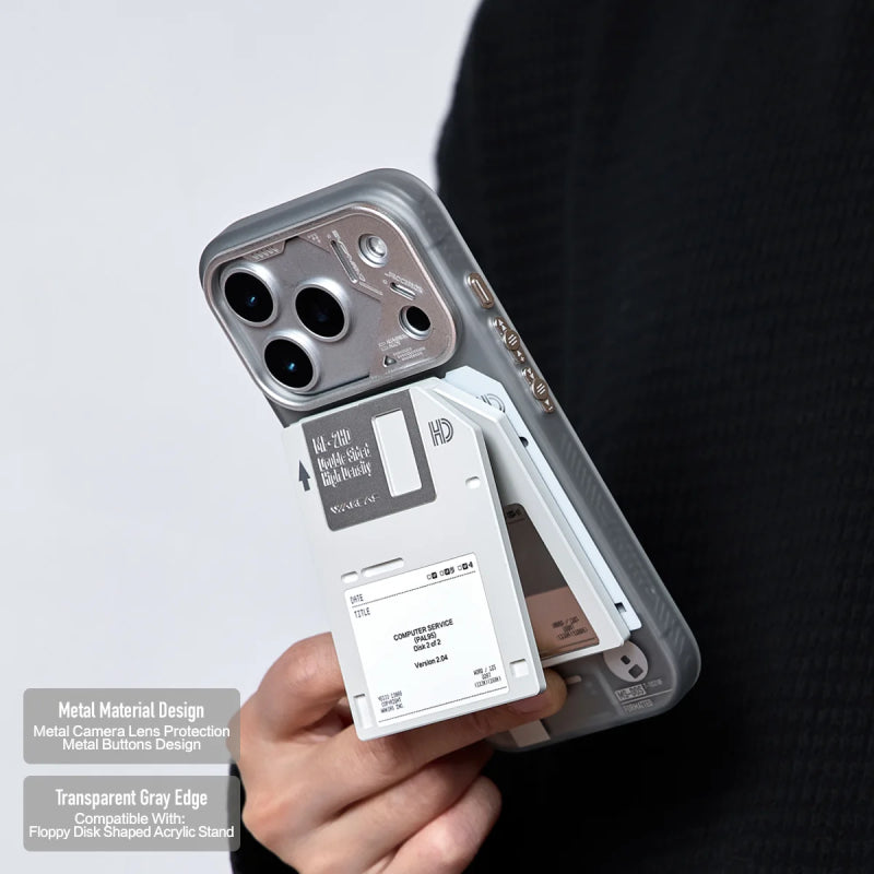 Wakcas Retro Geek Floppy Disk MagSafe Case for iPhone 18 Series
